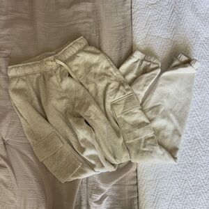 Nike Women Light Beige Sweatpants Cargo Drawstring